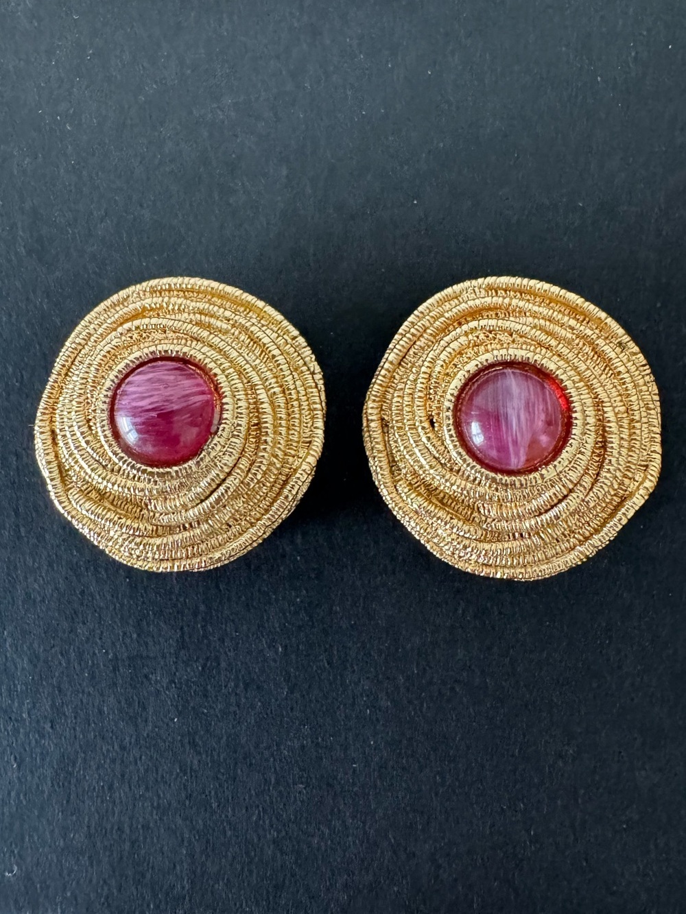 Vintage Christian Dior Gold Toned Clip On Earrings